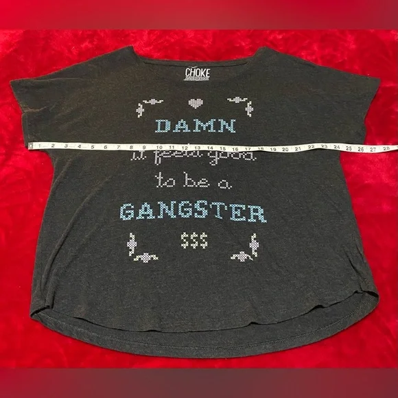 XL Perfect Condition Damn it feels good to be a gangster in cross stitch!😂🤣😂🤣 - Picture 2 of 11